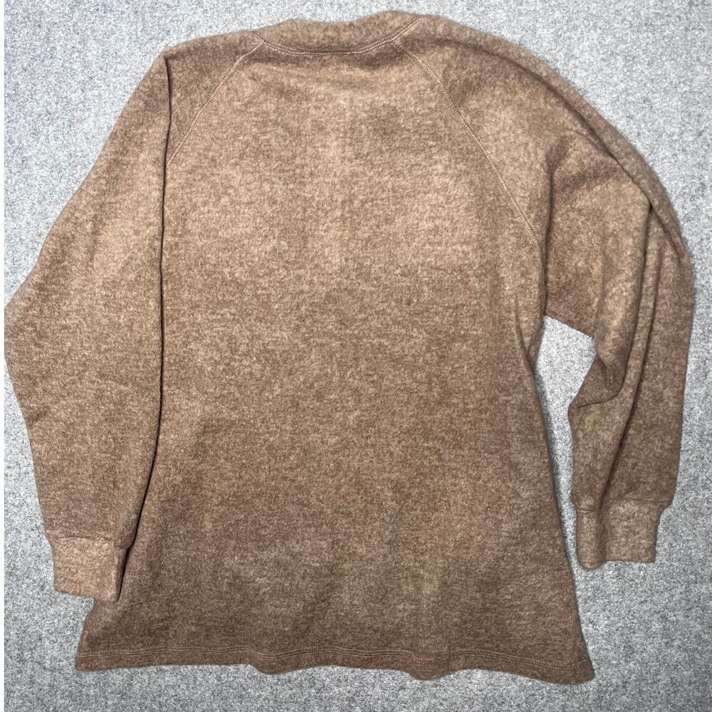 Zenana Henley Snap Top Brown Long Sleeve Sweater HT-2321A Raglan S/M NWOT - Picture 3 of 5
